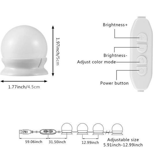 Kualitas Premium MG 171 Lampu LED Vanity Light Lampu Makeup Lampu Kaca Lampu Hias Elektronik Impor M