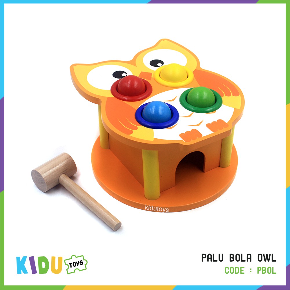 Mainan Montessori Mainan Motorik Wooden Toys Palu Bola Motorik Anak Gambar Hewan Kidu Toys