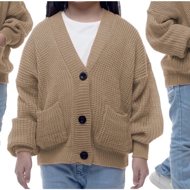 Sweater Cardigan rajut anak 1-7 tahun