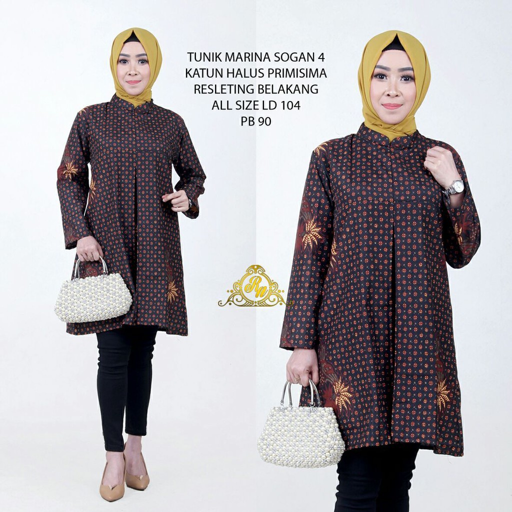 Hot Promo Tunik Batik Atasan Batik Wanita Dress Atasan Wanita Baju Batik Kantor Seragam Guru