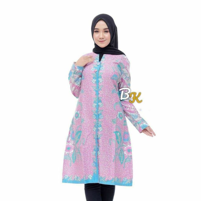 BAJU BATIK WANITA MODERN BATIK KATUN SOFT BATIK KANCING DEPAN NS