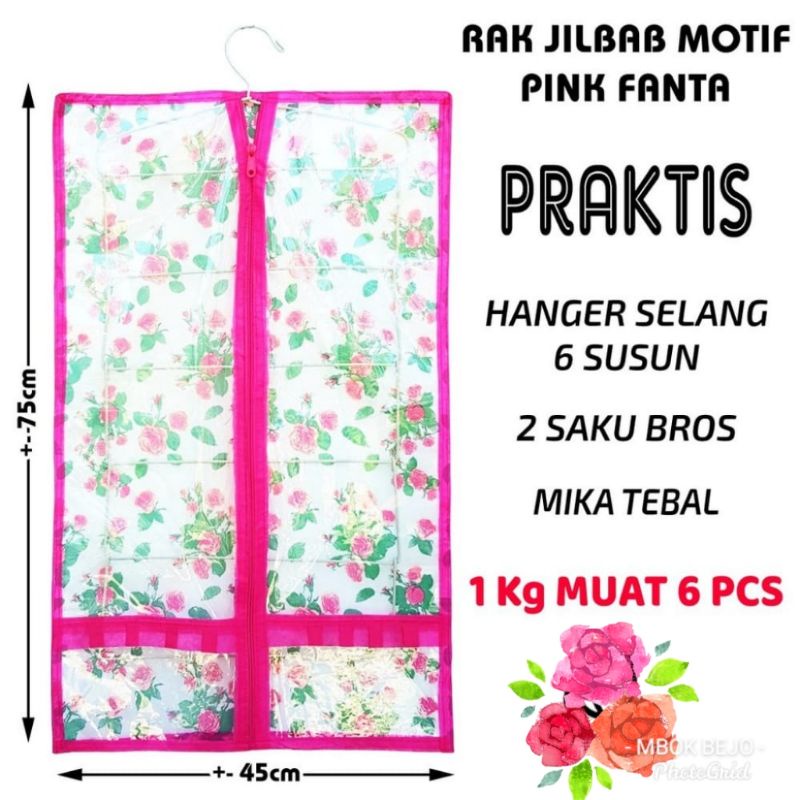 Rak Hijab Gantung Motif Gantungan jilbab Murah include hanger  Murah Kuat Gantung Awet Rak Kerudung Gantung