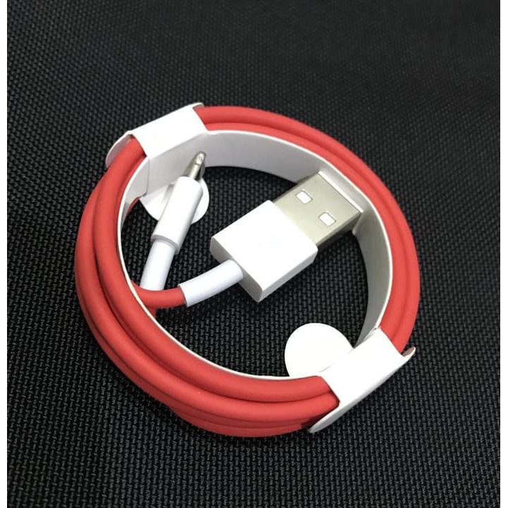 Kabel Data Iphon 5 6plus 7plus 8plus Xs Max Xr X RED Merah Original foxconn