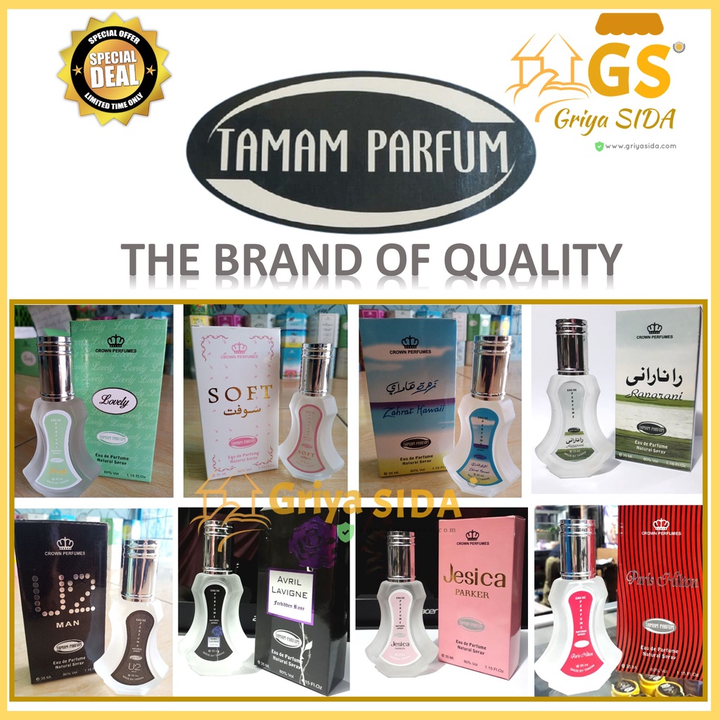 Parfum arab Spray 35ml TAMAM original minyak wangi silver mirip al rehab spray PROMO!!