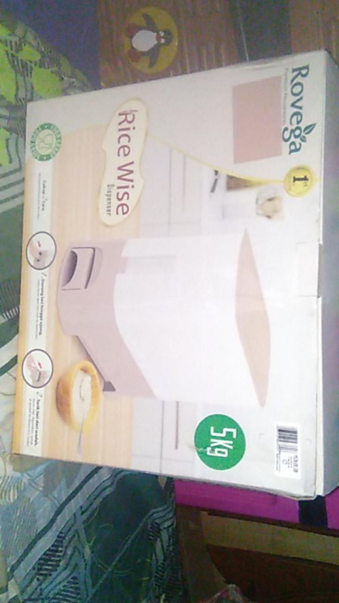 Tempat Beras Rovega Rice Wise Dispenser 5 Kg Rcb-05