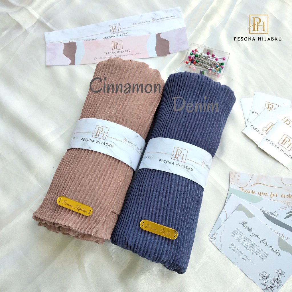 Pesona Hijabku - Pashmina Plisket Shawl Premium / Pashmina Plisket / Pashmina Plisket Lidi Premium Tanpa Garis Tengah / Plisket-8