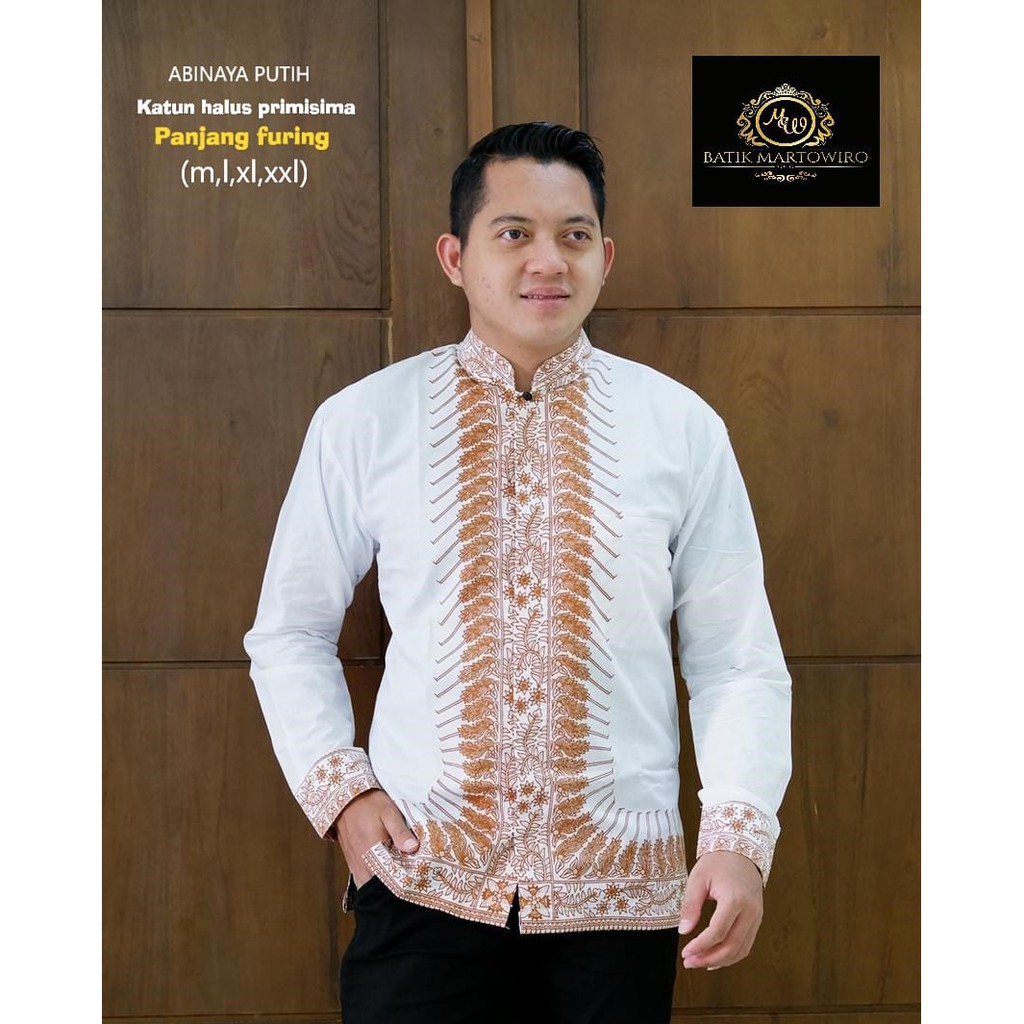 ABINAYA PUTIH MARTOWIRO KEMEJA BATIK PRIA LENGAN PANJANG PENDEK LAPIS FURING ATASAN BATIK PRIA MODERN PITO JIWO ABINAYA NEW PUSPO AYU UNGU MESEM KAMULYAN AKTI KUNINGA AJOTOSATRU NEW GANESH KAWUNG GALING ASWOTOMO ABU TANAKA NAVY KEMBANG LOMBOK SRILANJAR