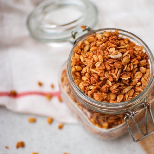 Peanut Butter Granola 100gr / 500gr - PB, Walnut, Almond, Sunflower Seeds - NO SUGAR - LUCKYBITE