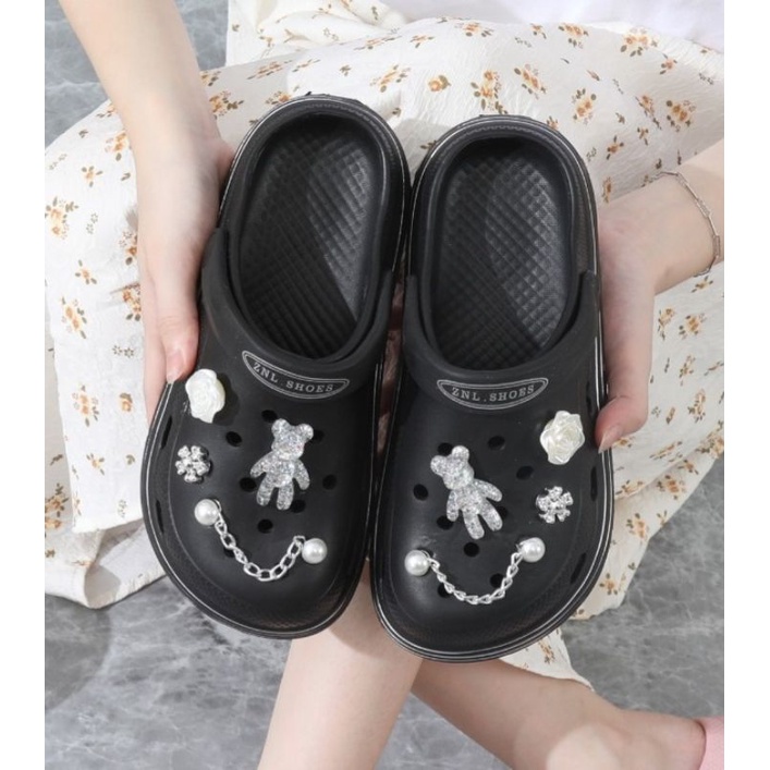 Sandal wanita Slop Baim FUJI kekinian Sandal Jiblitz Bae clog  Sandal Bakpau Import Motif