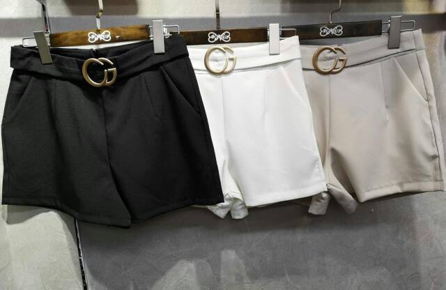 Celana pendek hot pants with belt + sabuk impor