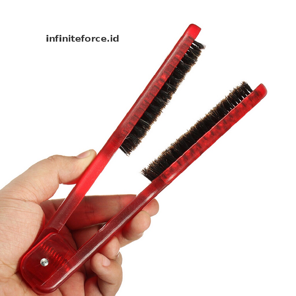 (infiniteforce.id) Sisir Sikat Ganda Bahan Kayu Untuk Meluruskan Rambut