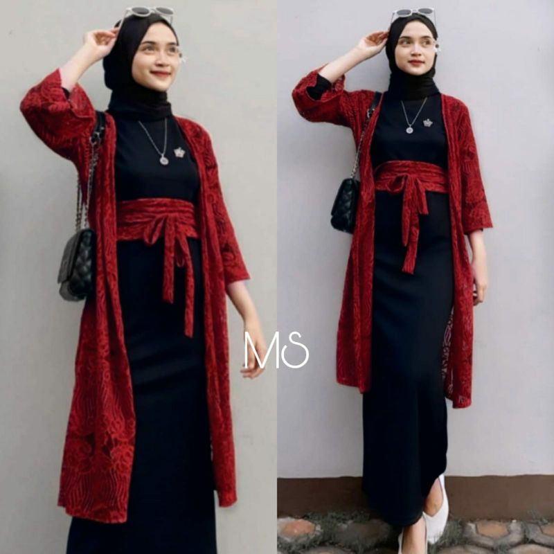 PCS SET CARDI FADRELLA 2IN1 MAXY MOSCREPE DAN CARDI BRUKAT MS ADA VIDEO REVIEW ASLI PRODUK