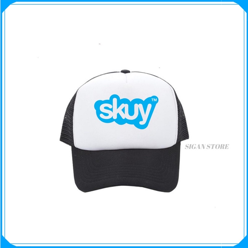 Topi Trucker skuy - HITAM PUTIH