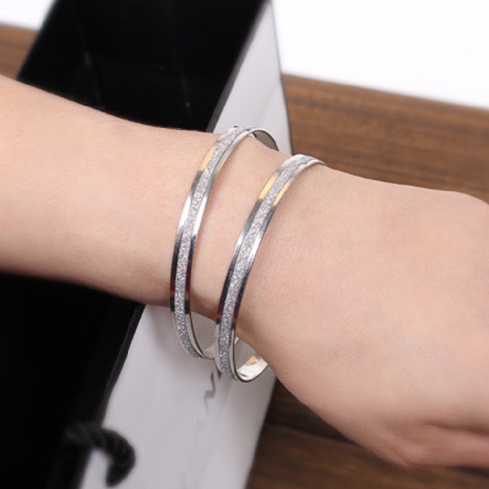 Hu Hu Hu Hu Hu Alat Bantu Pasang Kacamata♡ 1pc Gelang Bangle Wanita Model Frosted Minimalis Untuk Hadiah Valentine