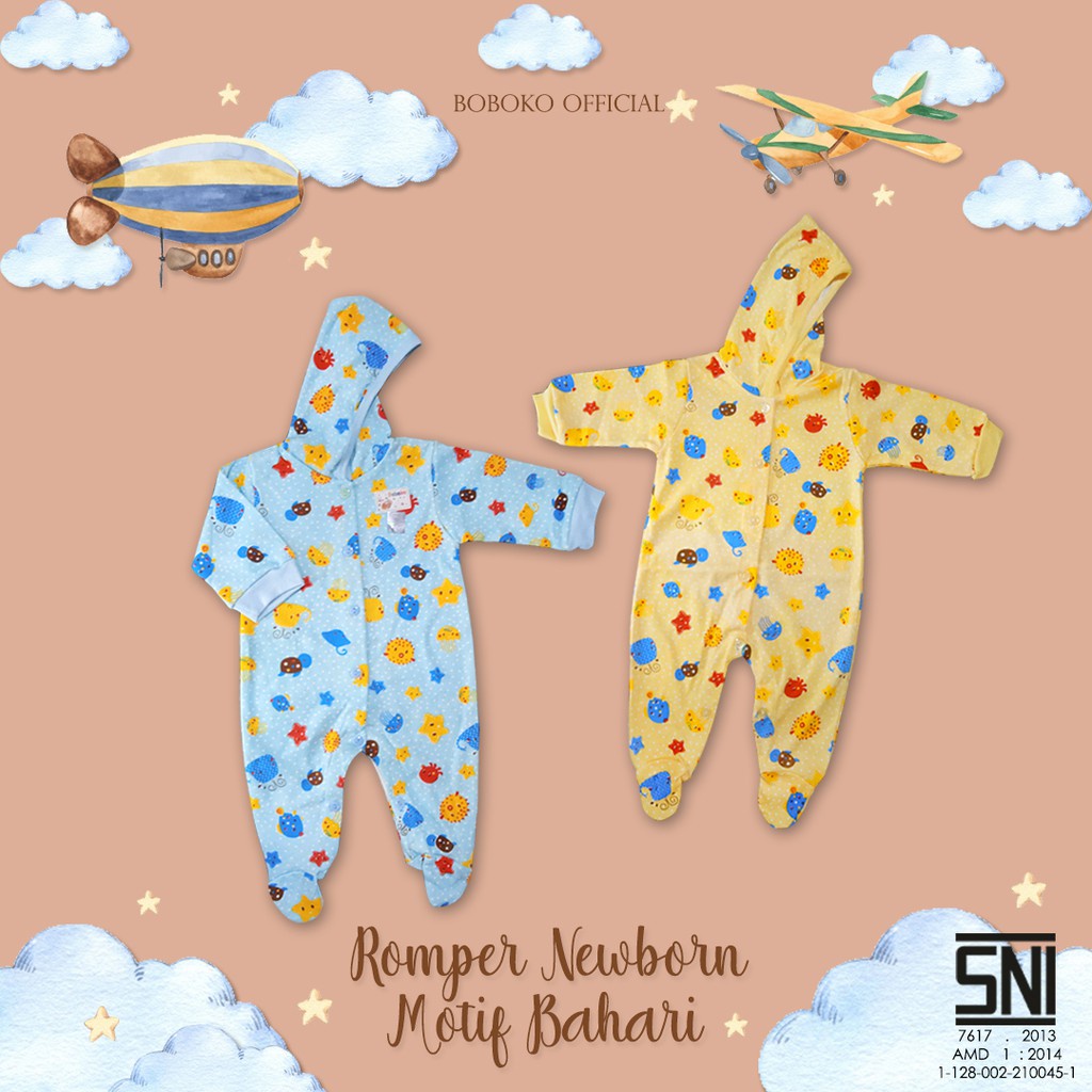 BOBOKO BAJU JUMSUIT BAYI  LENGAN TUTUP MOTIF RANDOM