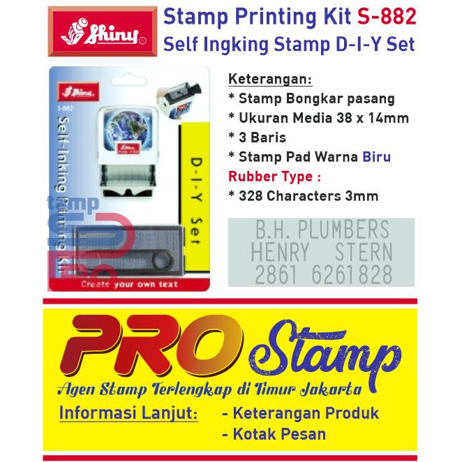 

Stempel Printing Kit / Stempel Bongkar Pasang SHINY S-882 / S 882(set)