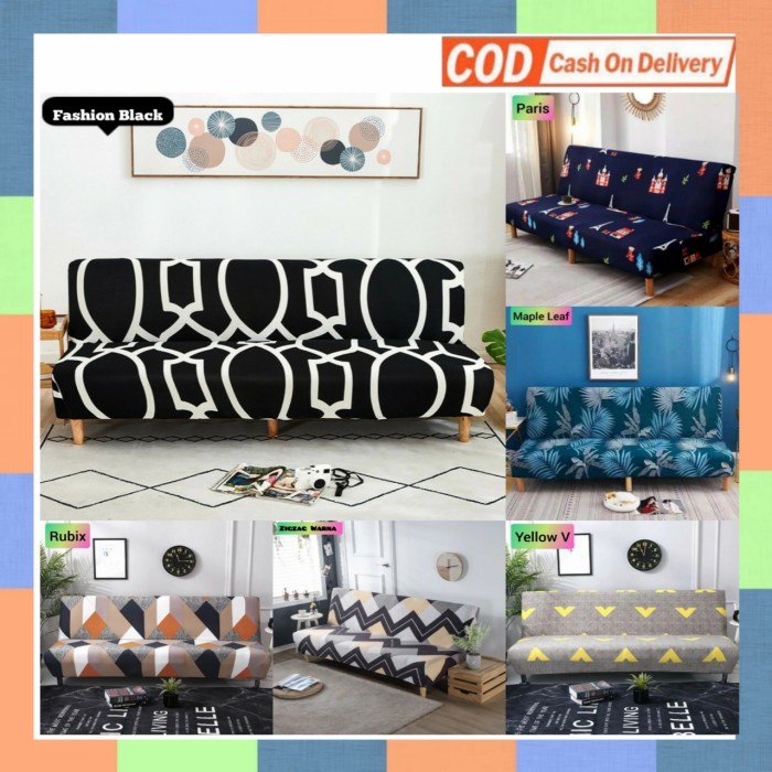 RUMAH TANGGA RUANG TAMU & KELUARGA COVER SOFA AC 1764 COVER SOFA BED ELASTIS SARUNG SOFA INOC INFORM