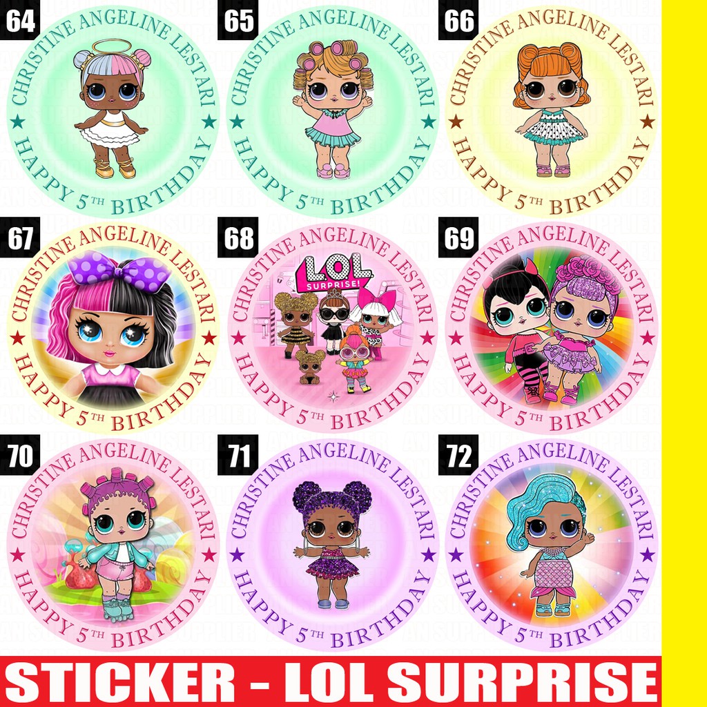 60 Stiker Label Bag Kue Souvenir Ultah Ulang Tahun Lol Shopee Indonesia