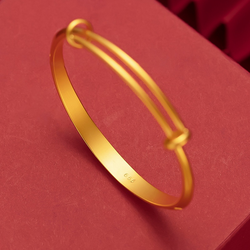 Gelang Bangle Bentuk Segitiga Bahan Sand Gold Plated Emas Asli Kadar 375 Untuk Wanita