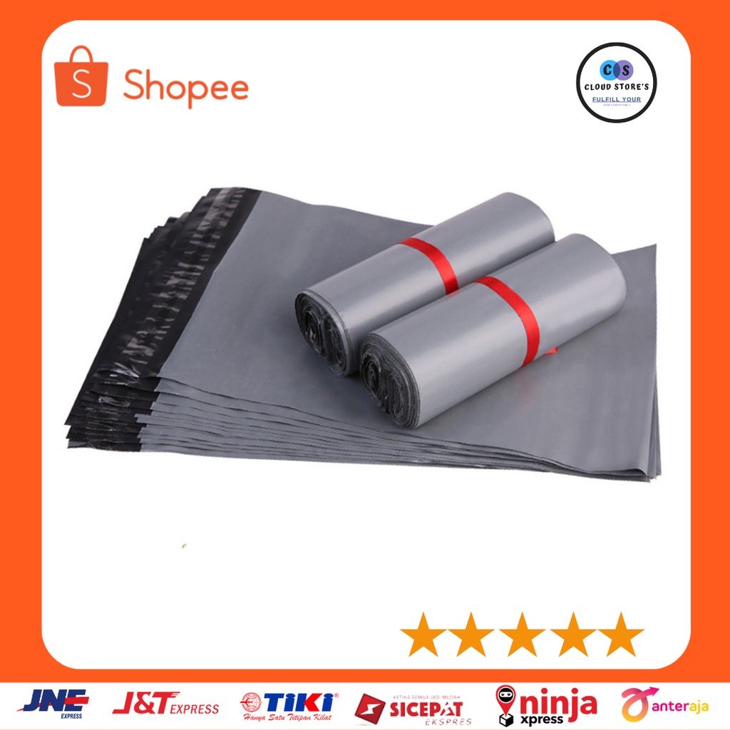 

TaffPACK Kantong Amplop Plastik Packing Polymailer Polybag Doff 60 Micron 17x30cm 100 PCS - G17 - Gray
