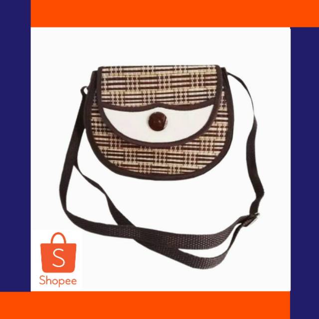 Tas Selempang Oval Bahan Mendong