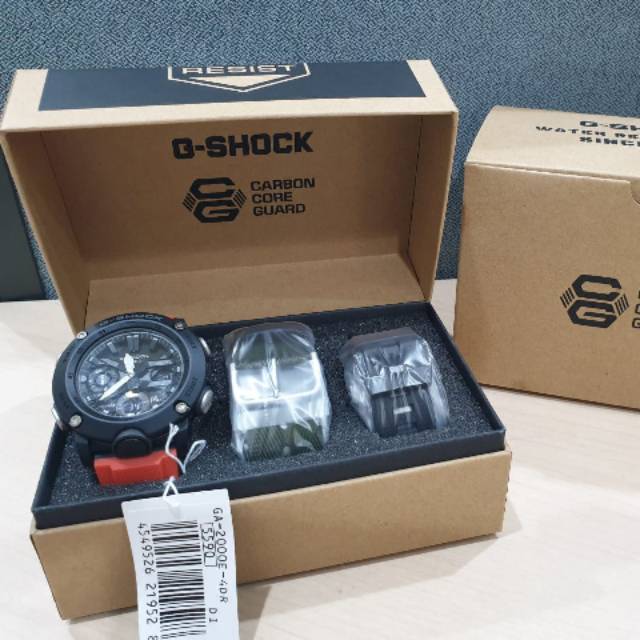 Jam tangan casio gshock ga2000 e 4dr fullset free dua tali ori garansi resmi 2thn ga 2000