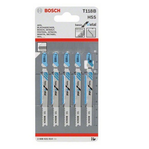 BOSCH Jigsaw Blades Basic For Metal / Mata Jigsaw untuk Logam T118B