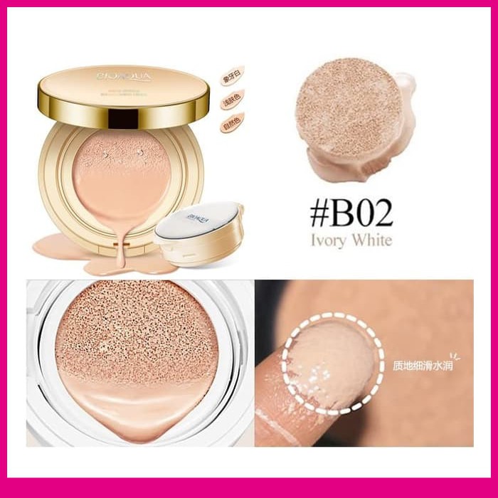 Bedak Bioaqua Cushion Black Box Kosmetik Wajah 02 IVORY WHITE SK145 Kosmetik