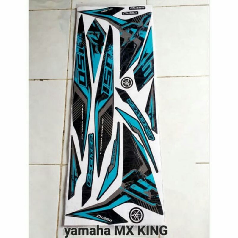 striping variasi mx king 150 exciter hitam biru