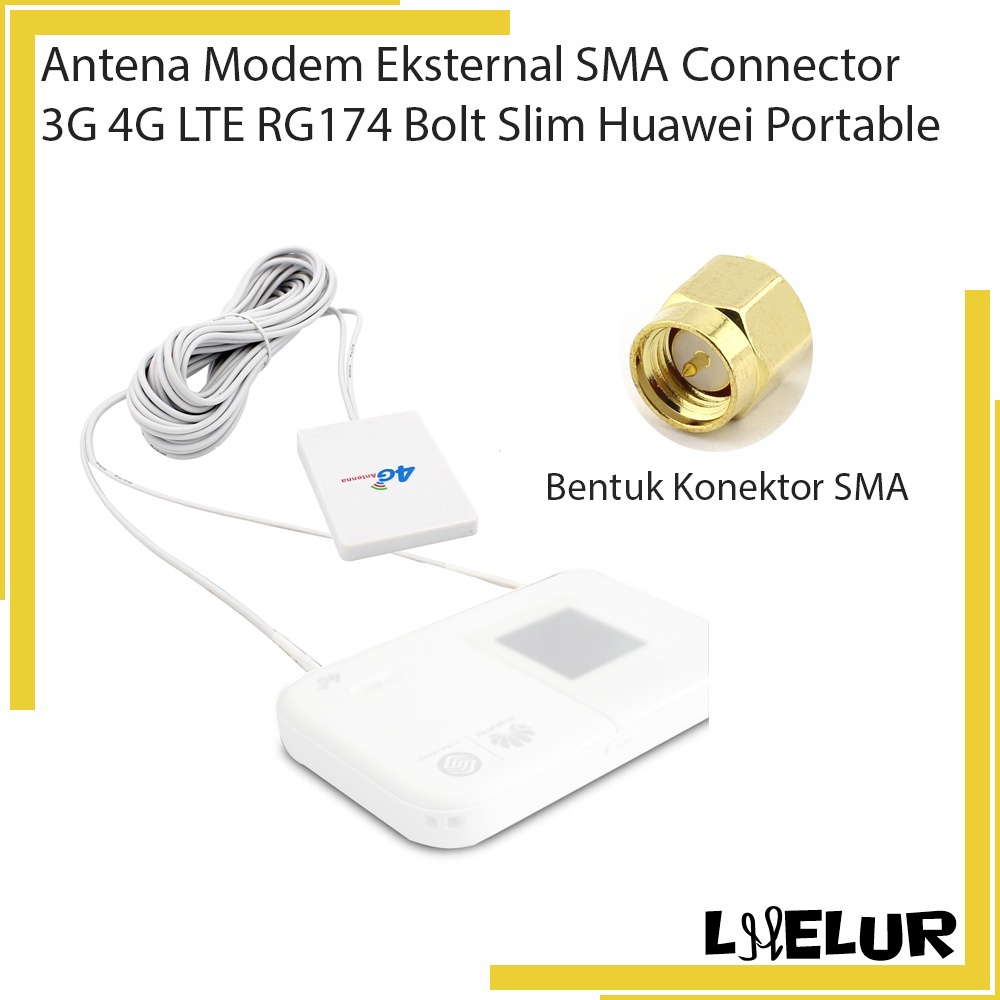 Antena Modem Eksternal SMA Connector 3G 4G LTE RG174 Bolt Slim Huawei Portable