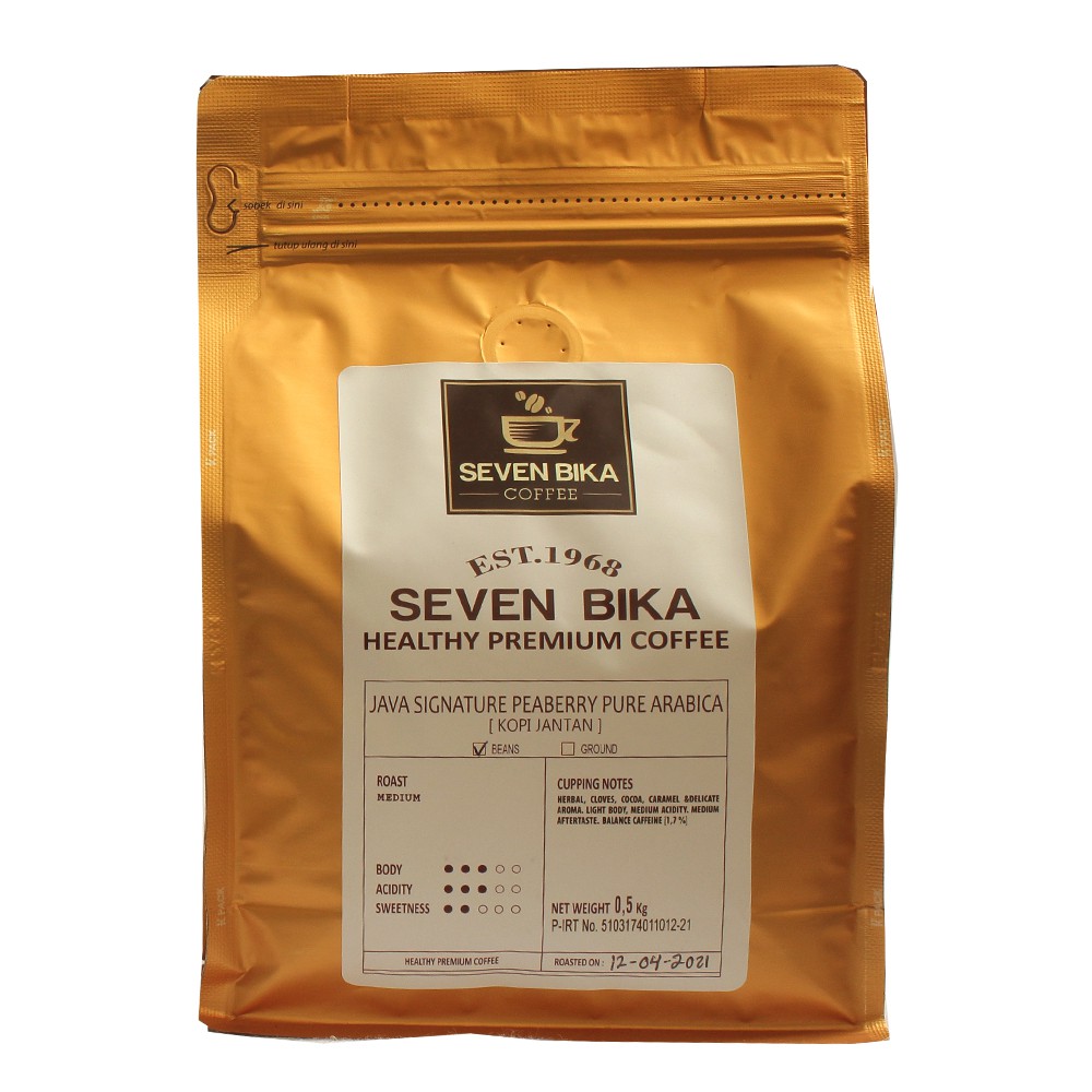 

Seven Bika Coffee Family Size 500 gram Peaberry (Kopi Jantan) Edition
