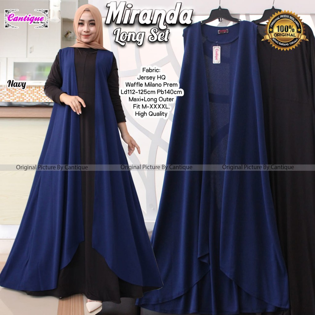 CUSTORE - BAYAR DIRUMAH GAMIS WANITA ELEGANT MIRANDA LONGSET BY CANTIQUE - SETELAN MAXI + LONG OUTER