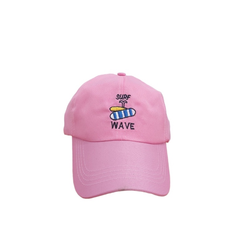 Topi Surf Wave / Topi Baseball Bordir Surf Wave Ring Besi Unisex Remaja Dewasa-Topi SurfWave Pink