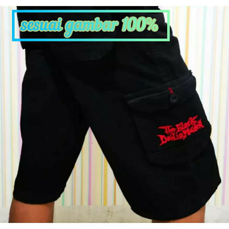 CELANA PENDEK CARGO BLACK METAL/ORIGINAL