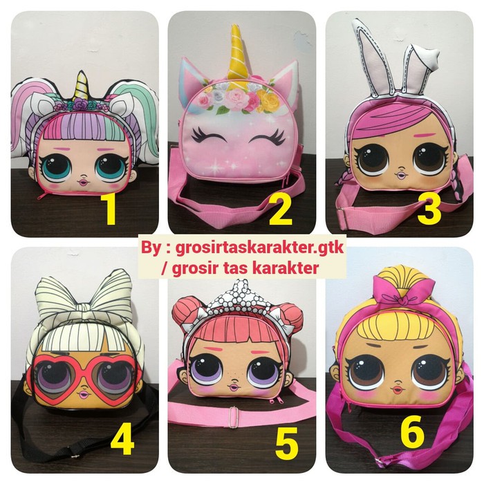 Tas Sekolah Anak Sd / Ransel Sequin Usap Lampu Led Unicorn Frozen WX730  Perempuan Kepala Lol Surpr