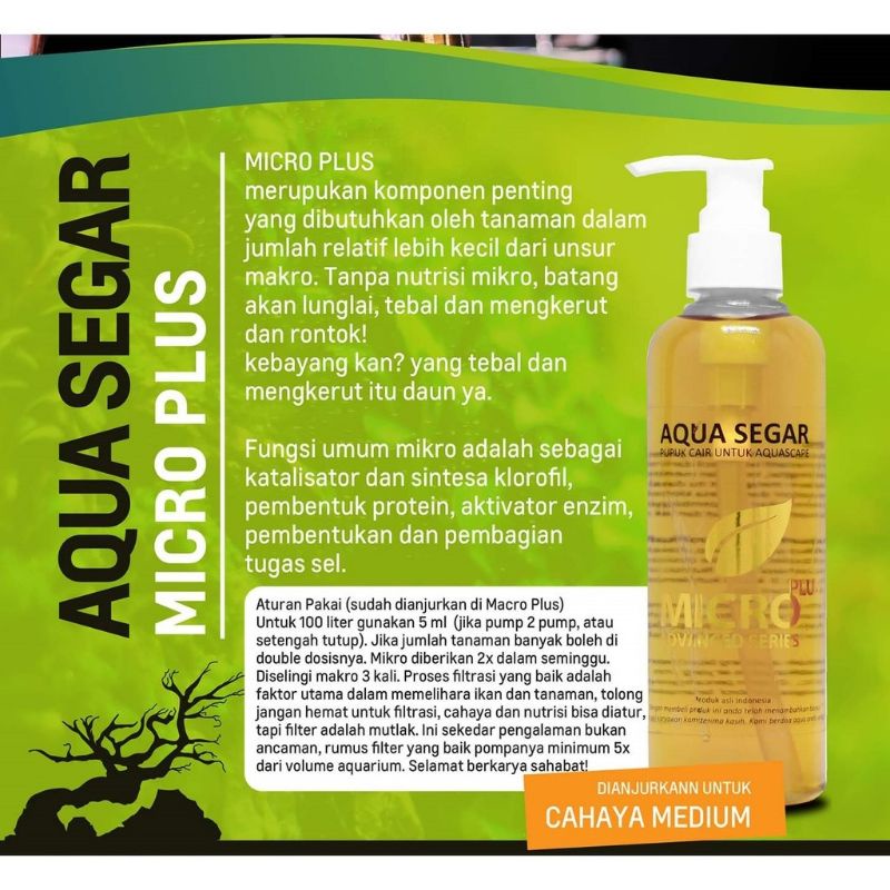 Pupuk cair Aqua Segar MICRO PLUS 100ml Pupuk Tanaman Aquascape