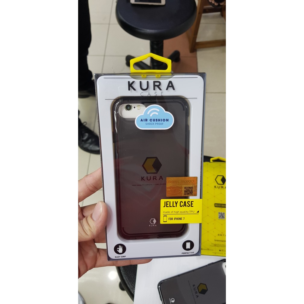 Jelly case kura iphone 7 / case KURA iphone 7 hitam transparan kura