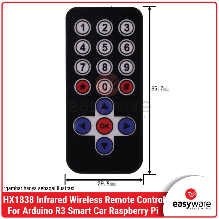 HX1838 Infrared Wireless Remote Control Module Remote Infrared 17 key