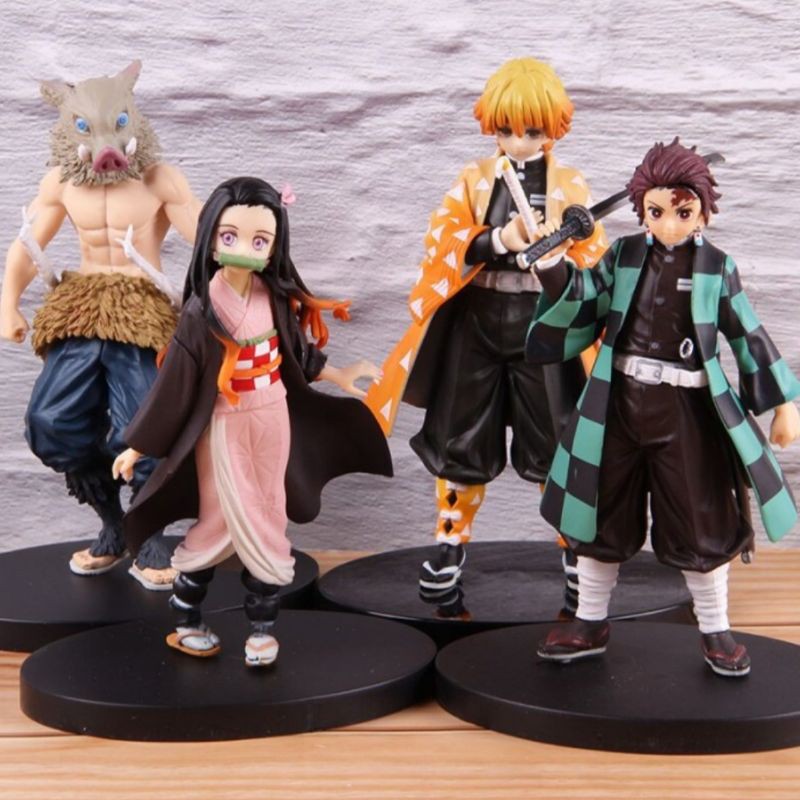 Action Figure Anime Kimetsu No Yaiba - Figure Tanjiro - Figure Nezuko - Inosuke - Figure Anime