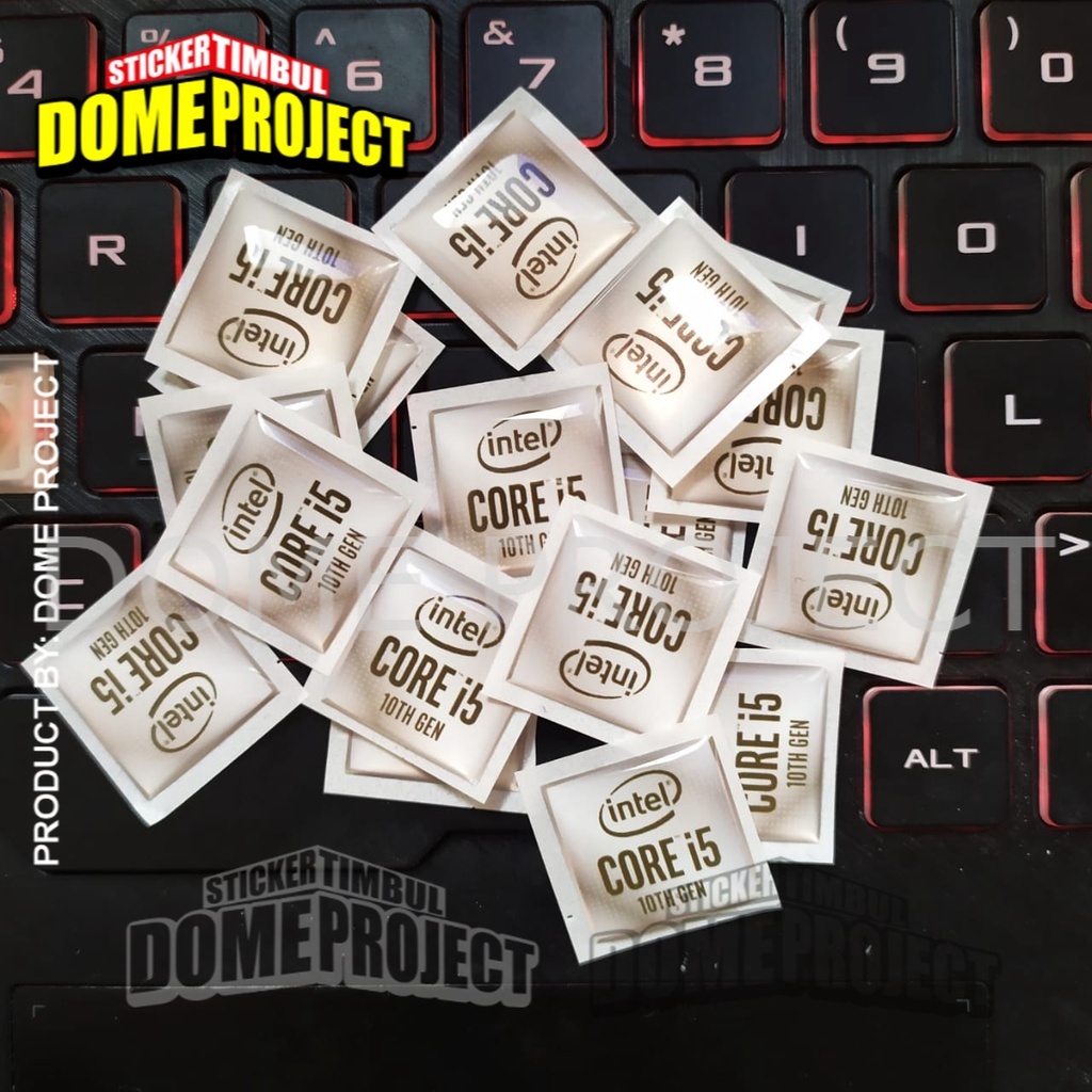 STIKER INTEL i5 GEN 10TH EMBLEM STIKER RESIN LENTUR WATERPROOF SATUAN