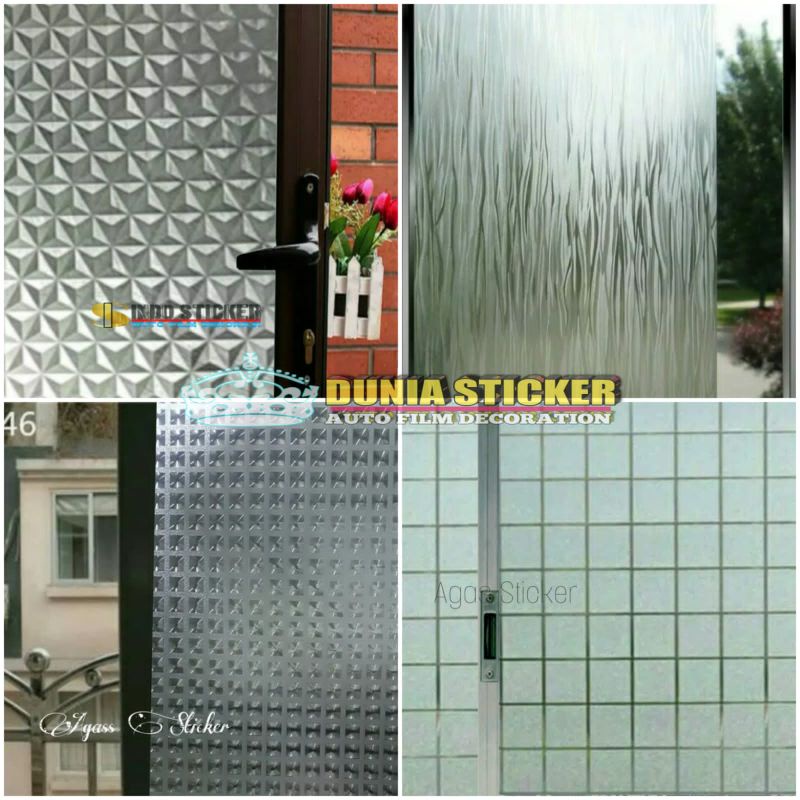 STIKER KACA MOTIF BUNGA TIDAK TEMBUS PANDANG STICKER MOTIF KOTAK 3D KOTAK SANBLAS GARIS
