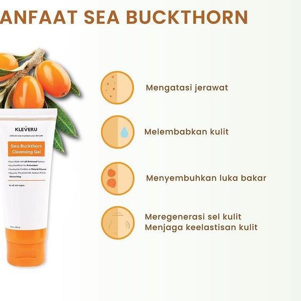 KLEVERU SEA BUCKTHORN CLEANSING GEL (sabun cuci muka) facial Wash