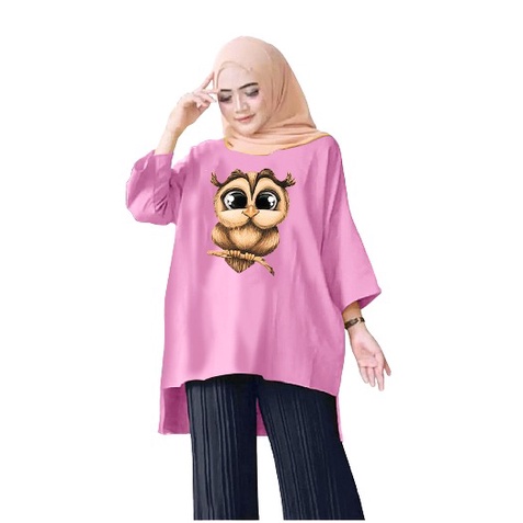 Tunik Jumbo Burung Hantu 04 Owl / Atasan Wanita XL- XXL