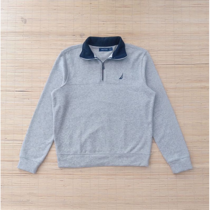 Sweatshirt Fleece Half Zipper Nautica Grey