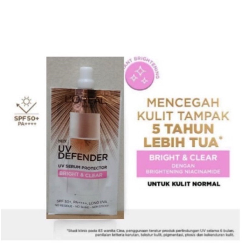 Loreal New UV Serum Defender Protector Bright & Clear Sachet 5,5ml
