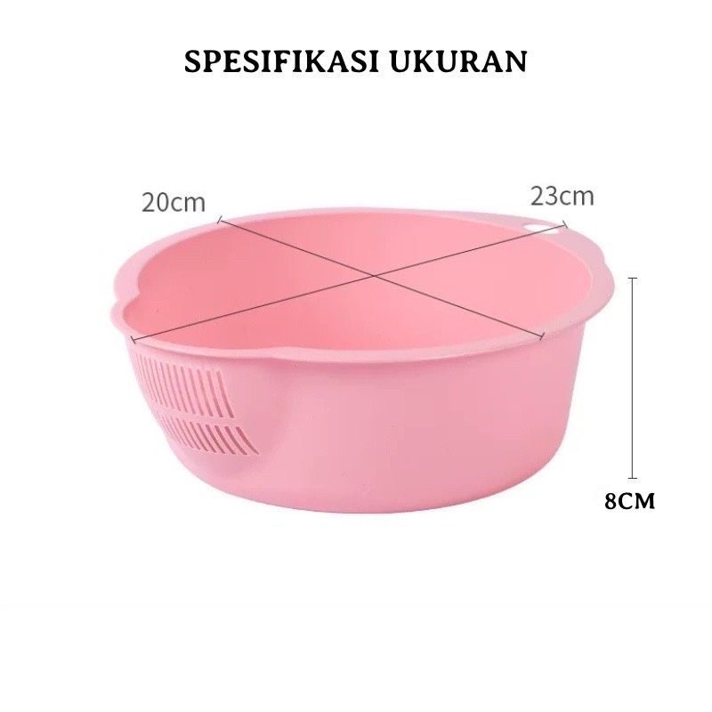 ONLYONE12  Baskom Cuci Beras Sayur Buah Serbaguna / Saringan Besar Untuk Cuci Beras / Wadah Pencuci Beras Anti Tumpah /  Multifunction Bowl / Wadah Cuci Multifungsi