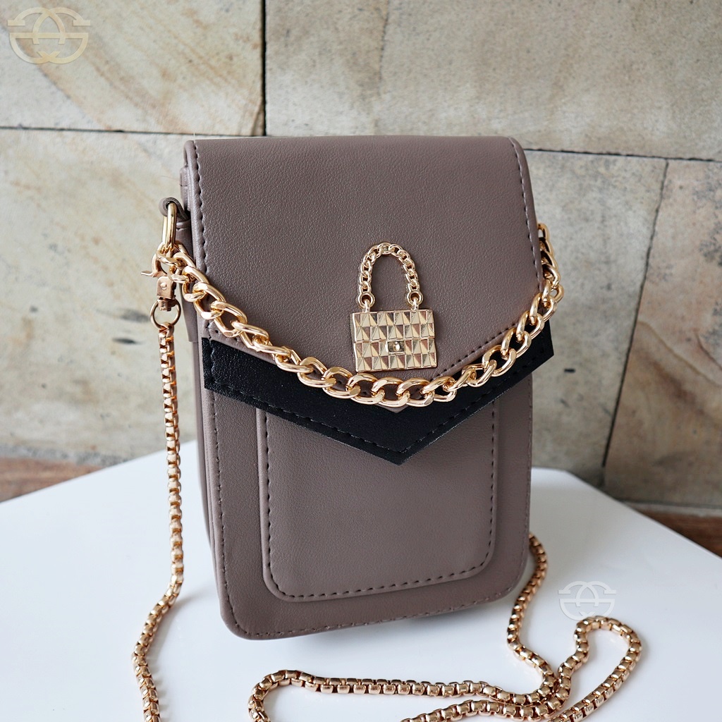 Tas wanita selempang Hp logo bag Sling bag Handphone korea 6837 THR