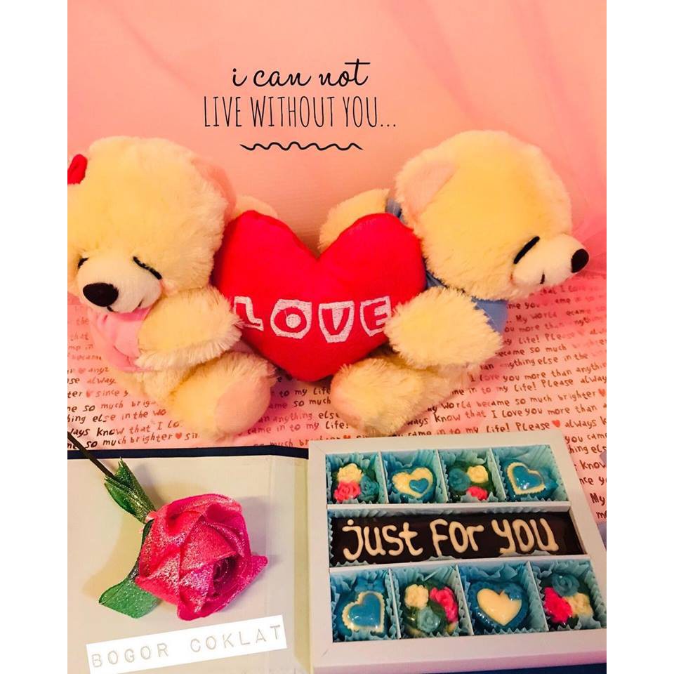 

Hadiah Pacar Coklat Boneka dan Bunga