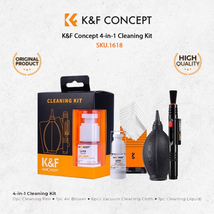 K&F Concept 4-In-1 Camera Lens Cleaning Pen Camera Lens Cleaning Kit - Elektronik Cleaning Kit