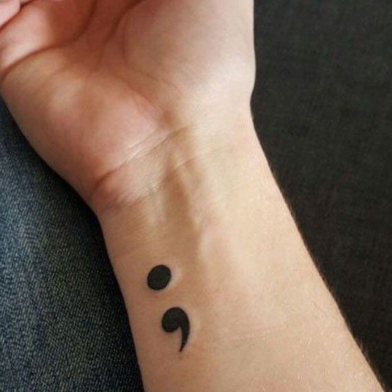 Tato Temporer Tatto Semicolon titik koma kecil Tato minimalis Stiker Tato - TME4